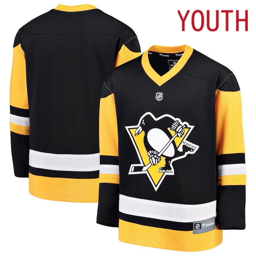 Youth Pittsburgh Penguins Fanatics Branded Black Home Replica Blank NHL Jersey->tampa bay lightning->NHL Jersey